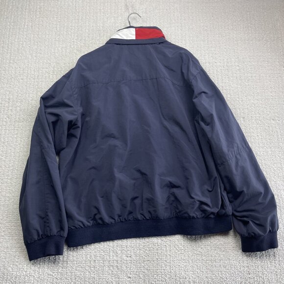 Tommy Hilfiger Jacket Men L Blue Yacht Sailing Full Zip Collared Hidden Hood - Picture 15 of 16